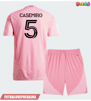 Lacne Dětský Futbalové dres Inter Miami Casemiro #5 2026-27 Krátky Rukáv - Domáci (+ trenírky)